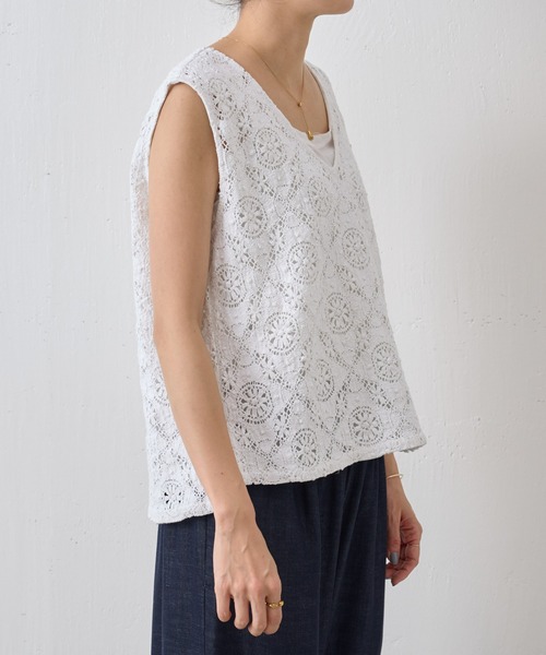 BEARDSLEY レースベスト BEARDSLEY（ビアズリー）の「《15 quinze》コットンレースベスト