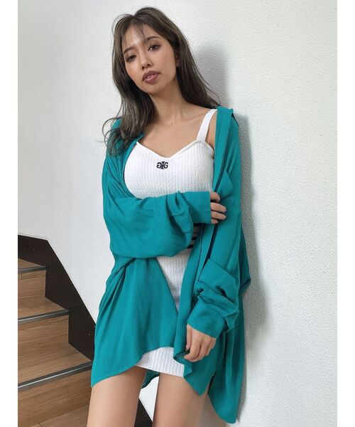 GYDA（ジェイダ）の「楊柳シアーBIGシャツ（シャツ/ブラウス・レディース・オフホワイト/ベージュ/グリーン・FREE）」の3枚目の写真