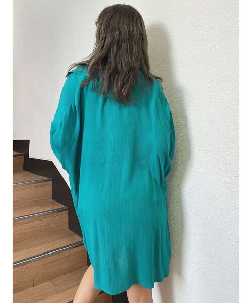 GYDA（ジェイダ）の「楊柳シアーBIGシャツ（シャツ/ブラウス・レディース・オフホワイト/ベージュ/グリーン・FREE）」の7枚目の写真