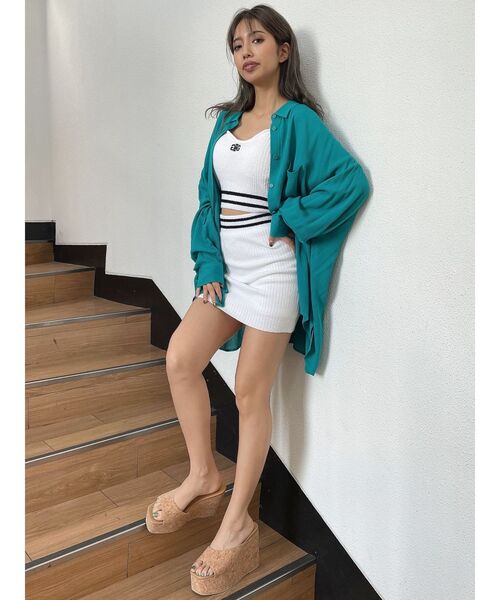 GYDA（ジェイダ）の「楊柳シアーBIGシャツ（シャツ/ブラウス・レディース・オフホワイト/ベージュ/グリーン・FREE）」の9枚目の写真