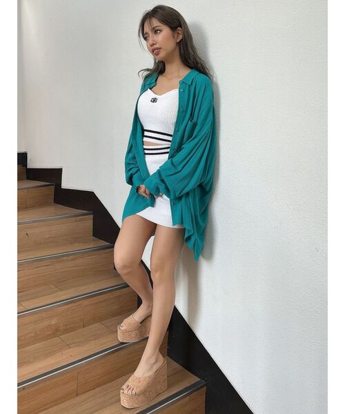 GYDA（ジェイダ）の「楊柳シアーBIGシャツ（シャツ/ブラウス・レディース・オフホワイト/ベージュ/グリーン・FREE）」の10枚目の写真