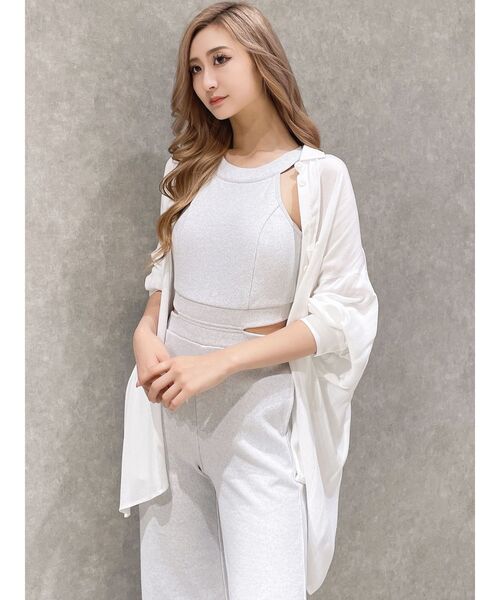 GYDA（ジェイダ）の「楊柳シアーBIGシャツ（シャツ/ブラウス・レディース・オフホワイト/ベージュ/グリーン・FREE）」の11枚目の写真