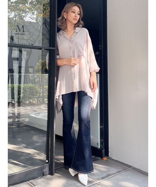 GYDA（ジェイダ）の「楊柳シアーBIGシャツ（シャツ/ブラウス・レディース・オフホワイト/ベージュ/グリーン・FREE）」の19枚目の写真