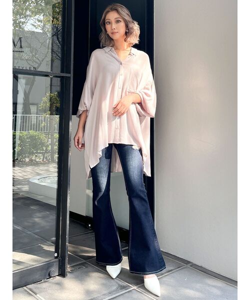 GYDA（ジェイダ）の「楊柳シアーBIGシャツ（シャツ/ブラウス・レディース・オフホワイト/ベージュ/グリーン・FREE）」の21枚目の写真