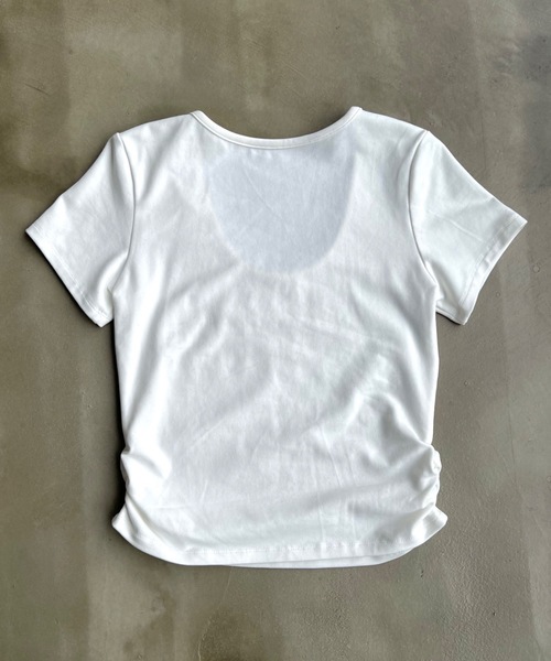 サイドシャーリングUネックTeeシャツ（Tシャツ/カットソー