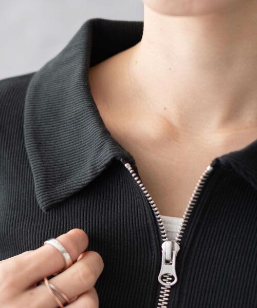 WEGO(ウィゴー)の「WEGO/ワンポイント刺繍WZIP長袖トップス(Tシャツ/カットソー・レディース・ブラック/杢グレー/オフホワイト・FREE)」の20枚目の写真