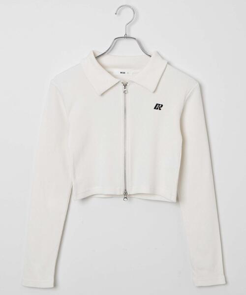 WEGO(ウィゴー)の「WEGO/ワンポイント刺繍WZIP長袖トップス(Tシャツ/カットソー・レディース・ブラック/杢グレー/オフホワイト・FREE)」の9枚目の写真