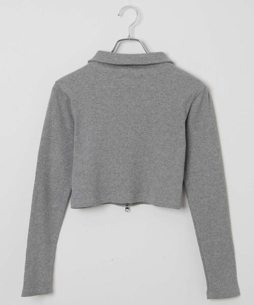 WEGO(ウィゴー)の「WEGO/ワンポイント刺繍WZIP長袖トップス(Tシャツ/カットソー・レディース・ブラック/杢グレー/オフホワイト・FREE)」の15枚目の写真