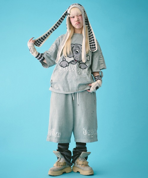 GALFY(ガルフィー)の「GALFY-病みに染まりし Tee(Tシャツ/カットソー・メンズ・ライトグレー/ブラック/ホワイト・L/XL)」の17枚目の写真