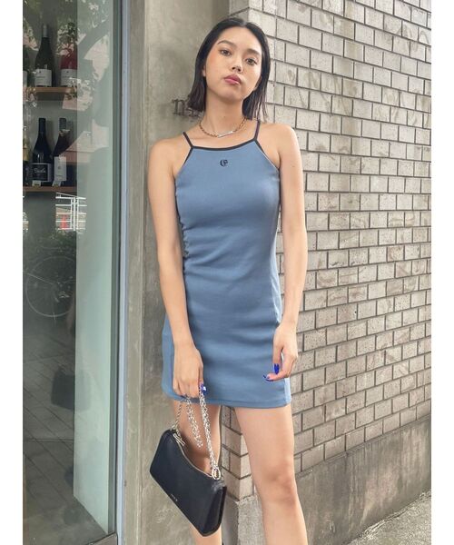 EVRIS（エヴリス）の「ワンポイントバイカラーミニワンピース（ワンピース・レディース・グレー/ブラック/ブルー・SMALL/MEDIUM）」の19枚目の写真