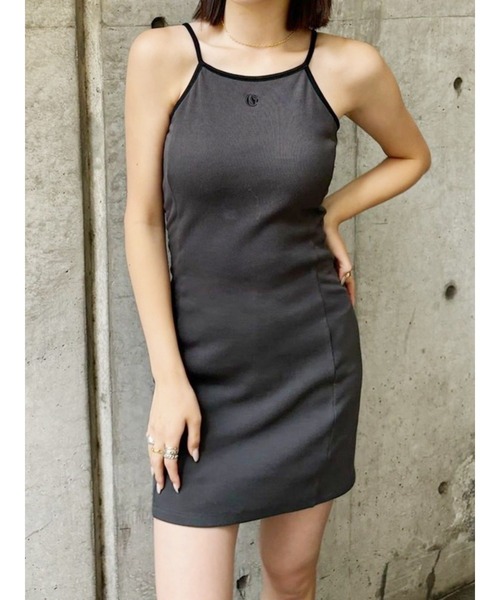 EVRIS（エヴリス）の「ワンポイントバイカラーミニワンピース（ワンピース・レディース・グレー/ブラック/ブルー・SMALL/MEDIUM）」の2枚目の写真