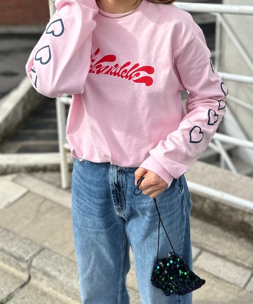 mi via loca（ミヴィアロカ）の「GILDAN 袖ハート発泡ロゴロンT 【PT NO. MVL030 ※2A】（Tシャツ/カットソー・レディース・オフホワイト/オートミール/ベージュ/ピンク/ホワイト系その他・MEDIUM/X-LARGE）」の17枚目の写真