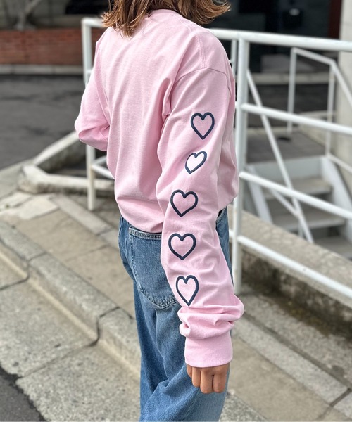 mi via loca（ミヴィアロカ）の「GILDAN 袖ハート発泡ロゴロンT 【PT NO. MVL030 ※2A】（Tシャツ/カットソー・レディース・オフホワイト/オートミール/ベージュ/ピンク/ホワイト系その他・MEDIUM/X-LARGE）」の20枚目の写真