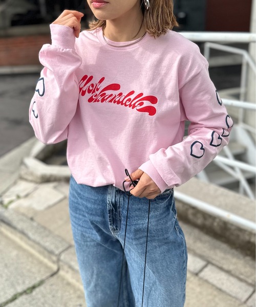 mi via loca（ミヴィアロカ）の「GILDAN 袖ハート発泡ロゴロンT 【PT NO. MVL030 ※2A】（Tシャツ/カットソー・レディース・オフホワイト/オートミール/ベージュ/ピンク/ホワイト系その他・MEDIUM/X-LARGE）」の22枚目の写真