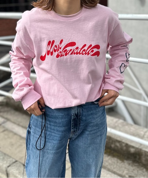 mi via loca（ミヴィアロカ）の「GILDAN 袖ハート発泡ロゴロンT 【PT NO. MVL030 ※2A】（Tシャツ/カットソー・レディース・オフホワイト/オートミール/ベージュ/ピンク/ホワイト系その他・MEDIUM/X-LARGE）」の16枚目の写真
