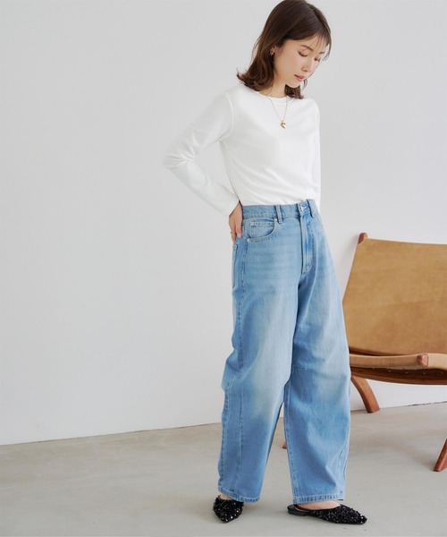 titivate(ティティベイト)の「ベーシックロングスリーブTシャツ(Tシャツ/カットソー・レディース・オフホワイト/ブラック・FREE)」の4枚目の写真