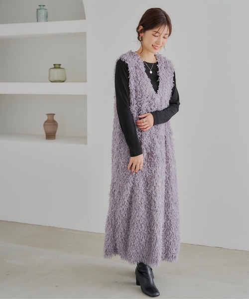 titivate(ティティベイト)の「ベーシックロングスリーブTシャツ(Tシャツ/カットソー・レディース・オフホワイト/ブラック・FREE)」の7枚目の写真