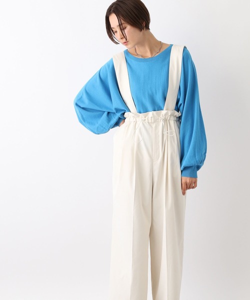 LEPSIM(レプシィム)の「サス付きドロストワイドパンツ 992056(その他パンツ・レディース・ブラック/アイボリー・FREE)」の6枚目の写真