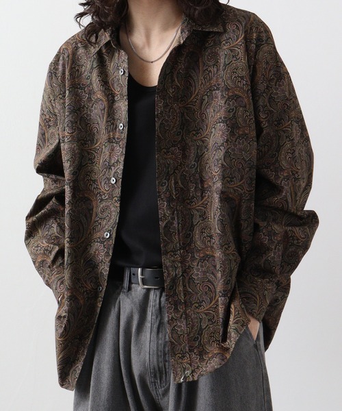 CIAO（チャオ）の「ciao ペイズリービッグシャツ（シャツ/ブラウス・メンズ・パープル/ベージュ/ブラック系2/ブラック系1/チャコール/ネイビー/ブルー/ブラウン・L/M）」の3枚目の写真