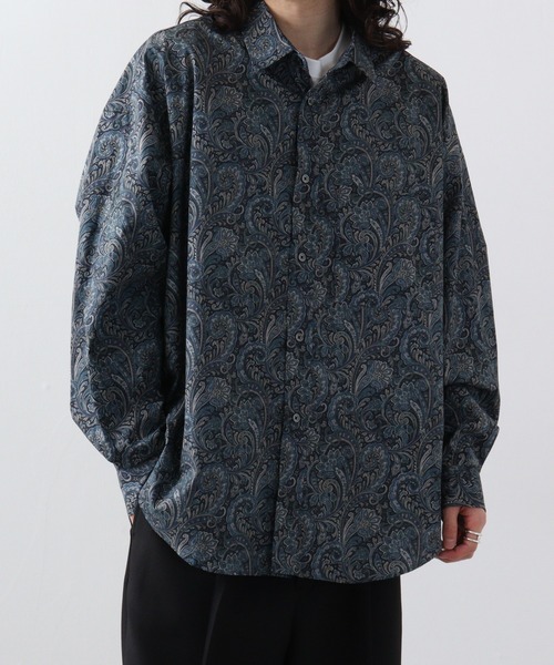 CIAO（チャオ）の「ciao ペイズリービッグシャツ（シャツ/ブラウス・メンズ・パープル/ベージュ/ブラック系2/ブラック系1/チャコール/ネイビー/ブルー/ブラウン・L/M）」の19枚目の写真