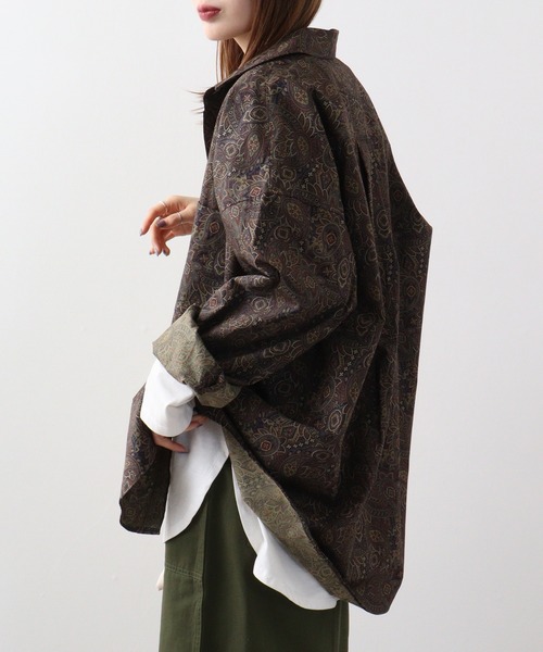 CIAO（チャオ）の「ciao ペイズリービッグシャツ（シャツ/ブラウス・メンズ・パープル/ベージュ/ブラック系2/ブラック系1/チャコール/ネイビー/ブルー/ブラウン・L/M）」の22枚目の写真