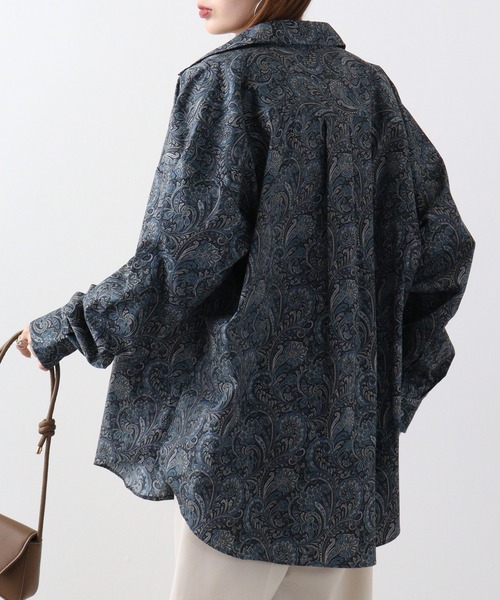 CIAO（チャオ）の「ciao ペイズリービッグシャツ（シャツ/ブラウス・メンズ・パープル/ベージュ/ブラック系2/ブラック系1/チャコール/ネイビー/ブルー/ブラウン・L/M）」の17枚目の写真