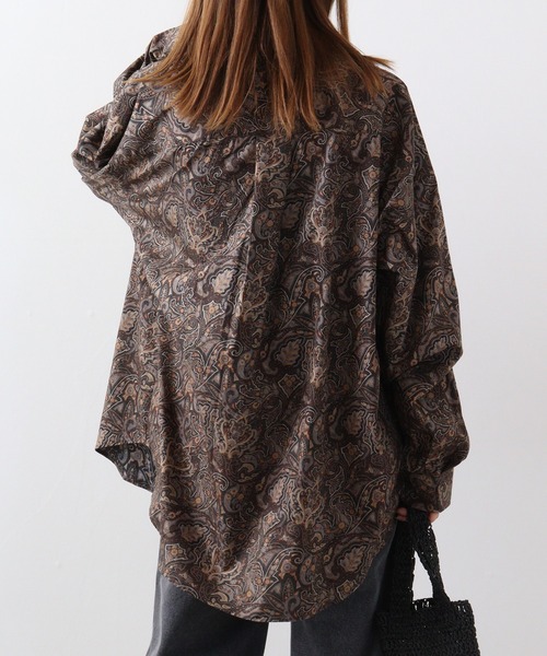 CIAO（チャオ）の「ciao ペイズリービッグシャツ（シャツ/ブラウス・メンズ・パープル/ベージュ/ブラック系2/ブラック系1/チャコール/ネイビー/ブルー/ブラウン・L/M）」の12枚目の写真