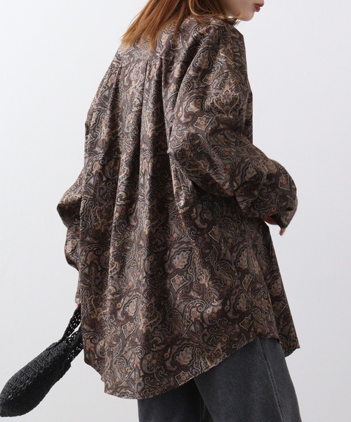 CIAO（チャオ）の「ciao ペイズリービッグシャツ（シャツ/ブラウス・メンズ・パープル/ベージュ/ブラック系2/ブラック系1/チャコール/ネイビー/ブルー/ブラウン・L/M）」の13枚目の写真