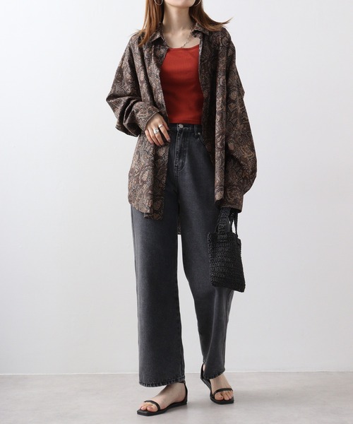 CIAO（チャオ）の「ciao ペイズリービッグシャツ（シャツ/ブラウス・メンズ・パープル/ベージュ/ブラック系2/ブラック系1/チャコール/ネイビー/ブルー/ブラウン・L/M）」の14枚目の写真