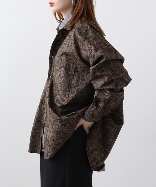 CIAO（チャオ）の「ciao ペイズリービッグシャツ（シャツ/ブラウス・メンズ・パープル/ベージュ/ブラック系2/ブラック系1/チャコール/ネイビー/ブルー/ブラウン・L/M）」の10枚目の写真