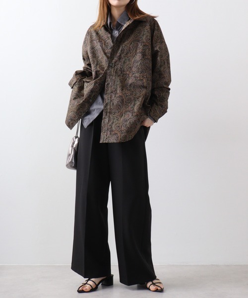 CIAO（チャオ）の「ciao ペイズリービッグシャツ（シャツ/ブラウス・メンズ・パープル/ベージュ/ブラック系2/ブラック系1/チャコール/ネイビー/ブルー/ブラウン・L/M）」の11枚目の写真