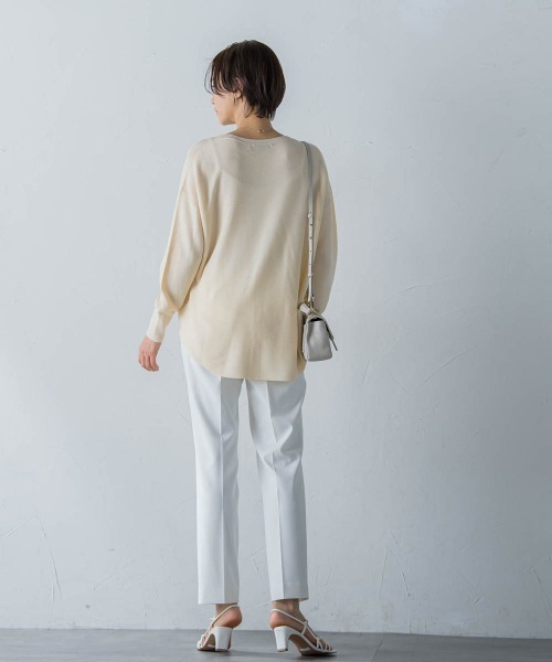 LAUTREAMONT（ロートレアモン）の「【洗える】ホールガーメントVネックニットプルオーバー（ニット/セーター・レディース・ベージュ/イエロー/ホワイト・9号）」の9枚目の写真