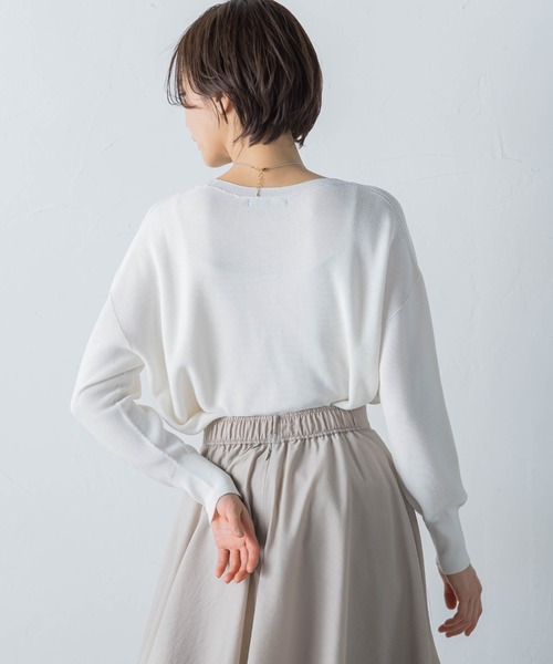 LAUTREAMONT（ロートレアモン）の「【洗える】ホールガーメントVネックニットプルオーバー（ニット/セーター・レディース・ベージュ/イエロー/ホワイト・9号）」の10枚目の写真