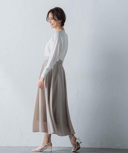 LAUTREAMONT（ロートレアモン）の「【洗える】ホールガーメントVネックニットプルオーバー（ニット/セーター・レディース・ベージュ/イエロー/ホワイト・9号）」の12枚目の写真