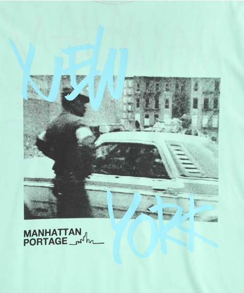 Manhattan Portage（マンハッタンポーテージ）の「S/S Print T-Shirt（Tシャツ/カットソー・メンズ・ホワイト/ライム/サックスブルー/ライトイエロー・SMALL/MEDIUM/LARGE/X-LARGE）」の12枚目の写真
