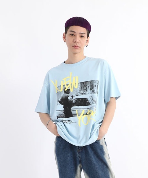 Manhattan Portage（マンハッタンポーテージ）の「S/S Print T-Shirt（Tシャツ/カットソー・メンズ・ホワイト/ライム/サックスブルー/ライトイエロー・SMALL/MEDIUM/LARGE/X-LARGE）」の16枚目の写真