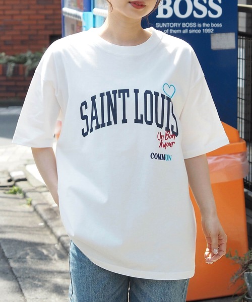tiptop(ティップトップ)の「【アソート】落書き刺繍BIGTシャツ(Tシャツ/カットソー・レディース・ホワイト系その他/ネイビー/オフホワイト/ブラック系その他・FREE)」の1枚目の写真