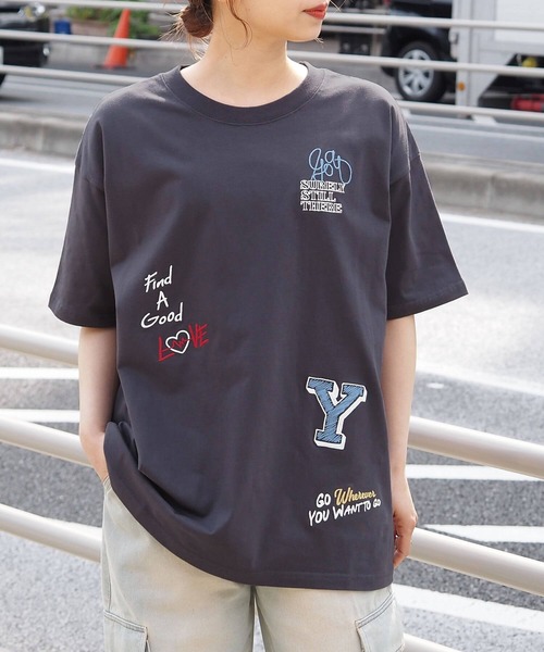 tiptop(ティップトップ)の「【アソート】落書き刺繍BIGTシャツ(Tシャツ/カットソー・レディース・ホワイト系その他/ネイビー/オフホワイト/ブラック系その他・FREE)」の11枚目の写真