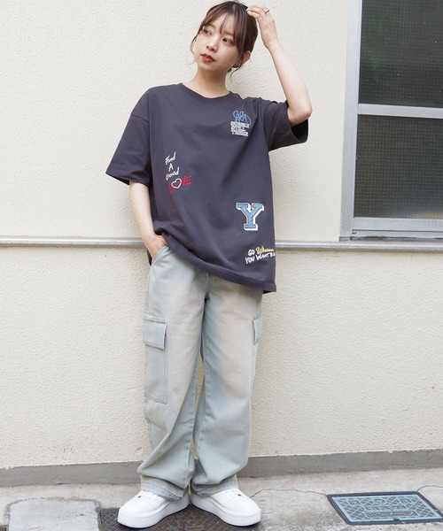 tiptop(ティップトップ)の「【アソート】落書き刺繍BIGTシャツ(Tシャツ/カットソー・レディース・ホワイト系その他/ネイビー/オフホワイト/ブラック系その他・FREE)」の20枚目の写真