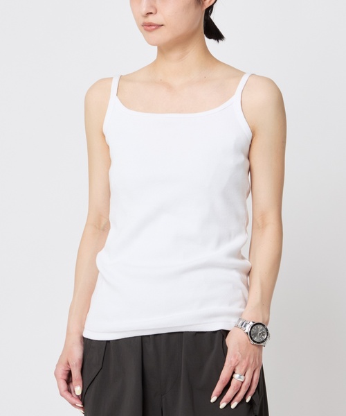 AP STUDIO（エーピーストゥディオ）の「【CAROUSELAMBRA】ストレッチリブキャミソール（キャミソール・レディース・ホワイト/ブラック・FREE）」の2枚目の写真