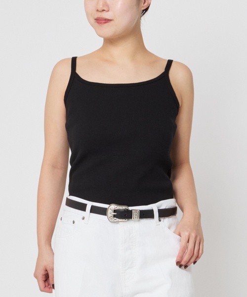 AP STUDIO（エーピーストゥディオ）の「【CAROUSELAMBRA】ストレッチリブキャミソール（キャミソール・レディース・ホワイト/ブラック・FREE）」の5枚目の写真