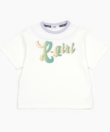 グラデプリント背中開き半袖Tシャツ