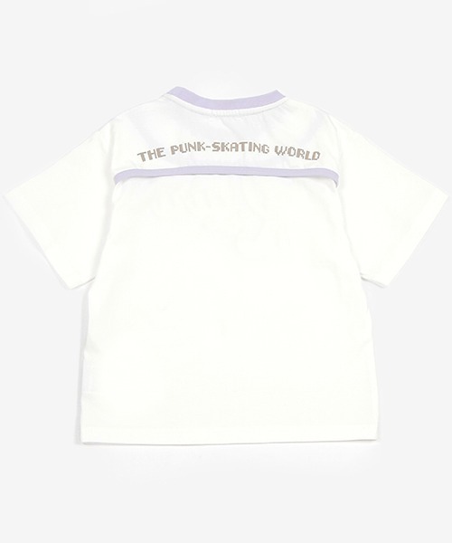 X-girl Stages(エックスガールステージス)の「グラデプリント背中開き半袖Tシャツ(Tシャツ/カットソー・キッズ・オフホワイト/ブラック・90cm/100cm/110cm/120cm/130cm/140cm)」の4枚目の写真