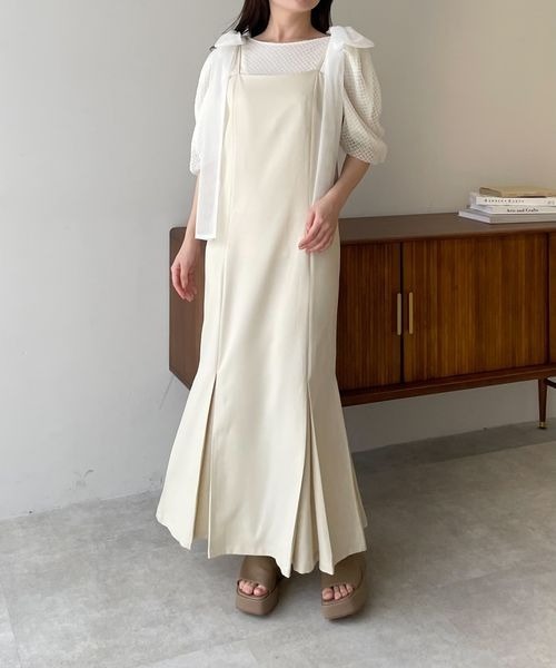 mysty woman（ミスティウーマン）の「メッシュバルーンスリーブブラウス　124760（シャツ/ブラウス・レディース・アイボリー/ブラック/サックスブルー・FREE）」の5枚目の写真