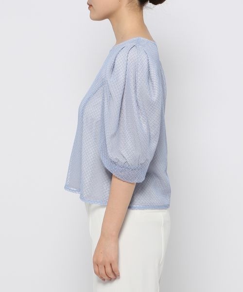 mysty woman（ミスティウーマン）の「メッシュバルーンスリーブブラウス　124760（シャツ/ブラウス・レディース・アイボリー/ブラック/サックスブルー・FREE）」の11枚目の写真