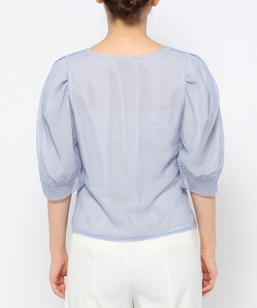 mysty woman（ミスティウーマン）の「メッシュバルーンスリーブブラウス　124760（シャツ/ブラウス・レディース・アイボリー/ブラック/サックスブルー・FREE）」の12枚目の写真