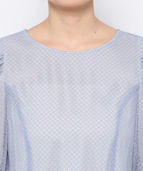 mysty woman（ミスティウーマン）の「メッシュバルーンスリーブブラウス　124760（シャツ/ブラウス・レディース・アイボリー/ブラック/サックスブルー・FREE）」の13枚目の写真