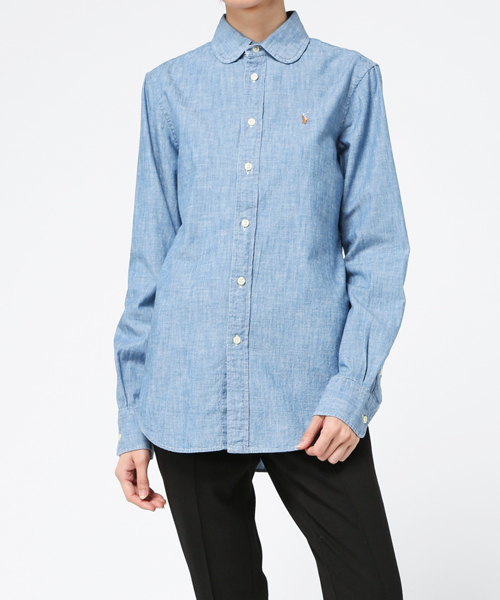 POLO RALPH LAUREN(ポロ ラルフ ローレン)の「カスタムフィット シャンブレー シャツ(シャツ/ブラウス・レディース・ブルー・12/10/6/8/4/14/0)」の3枚目の写真