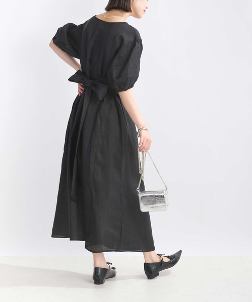 PICCIN（ピッチン）の「ウエストリボンリネンワンピース（ワンピース・レディース・ブルー/ブラック/イエロー・M）」の12枚目の写真