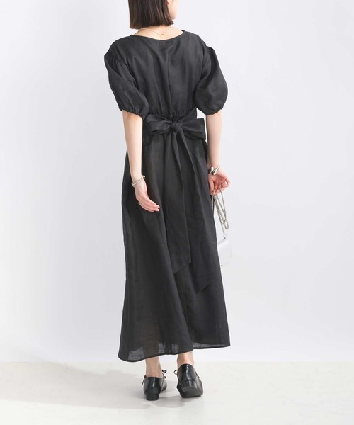 PICCIN（ピッチン）の「ウエストリボンリネンワンピース（ワンピース・レディース・ブルー/ブラック/イエロー・M）」の13枚目の写真